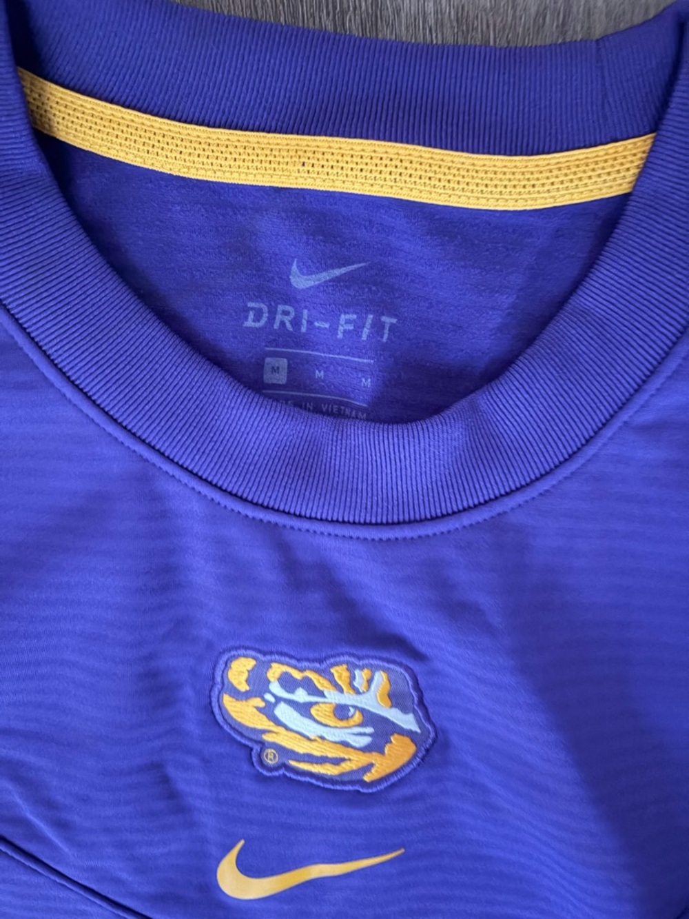 LSU TIGERS Nike Purple Long Sleeve Crewneck Shirt - Picture 5 of 5